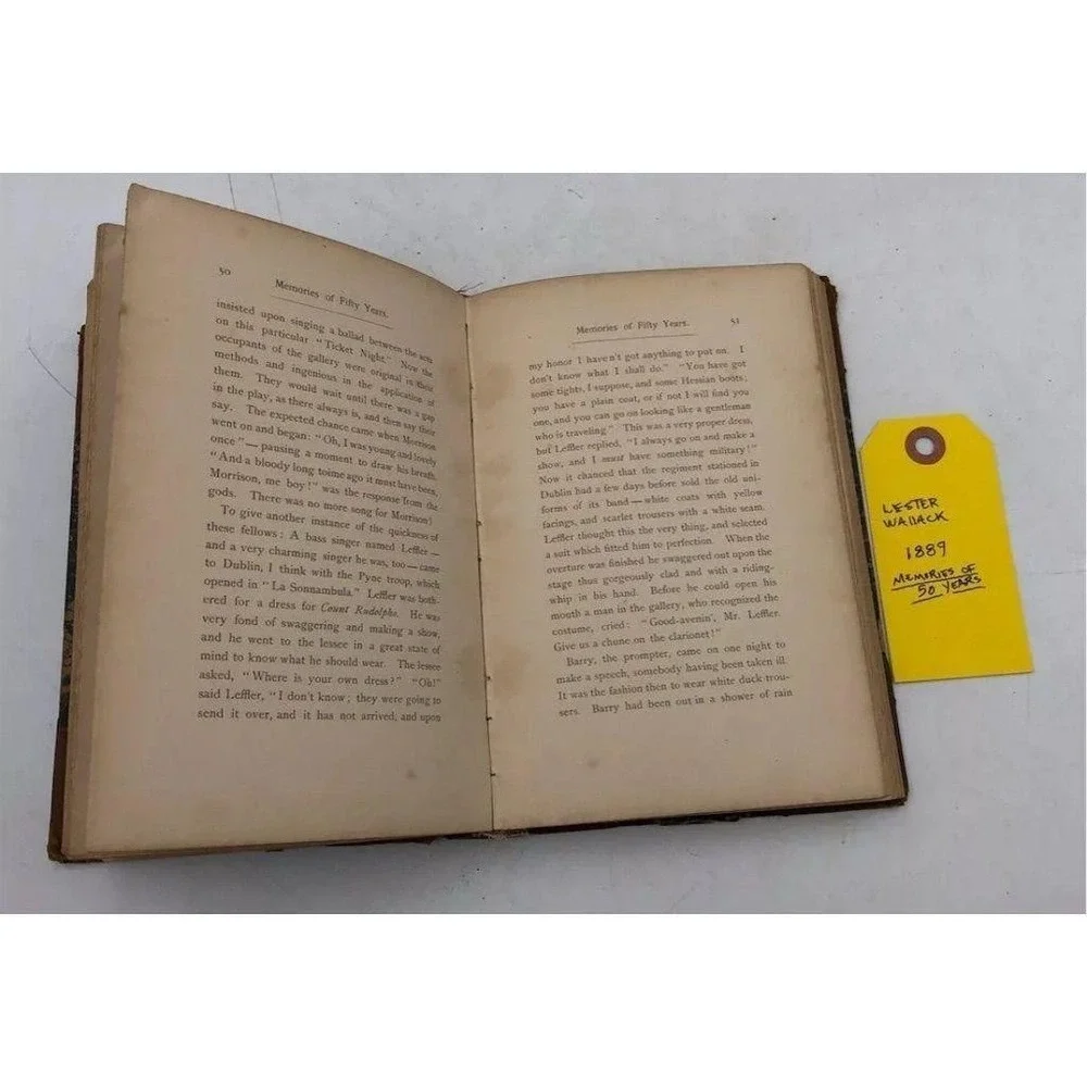 Lester Wallack Memoirs 1889 Hardcover Theater History‎ Original Book